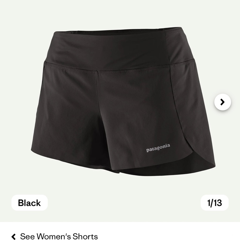 Patagonia Women's Athletic Black Shorts